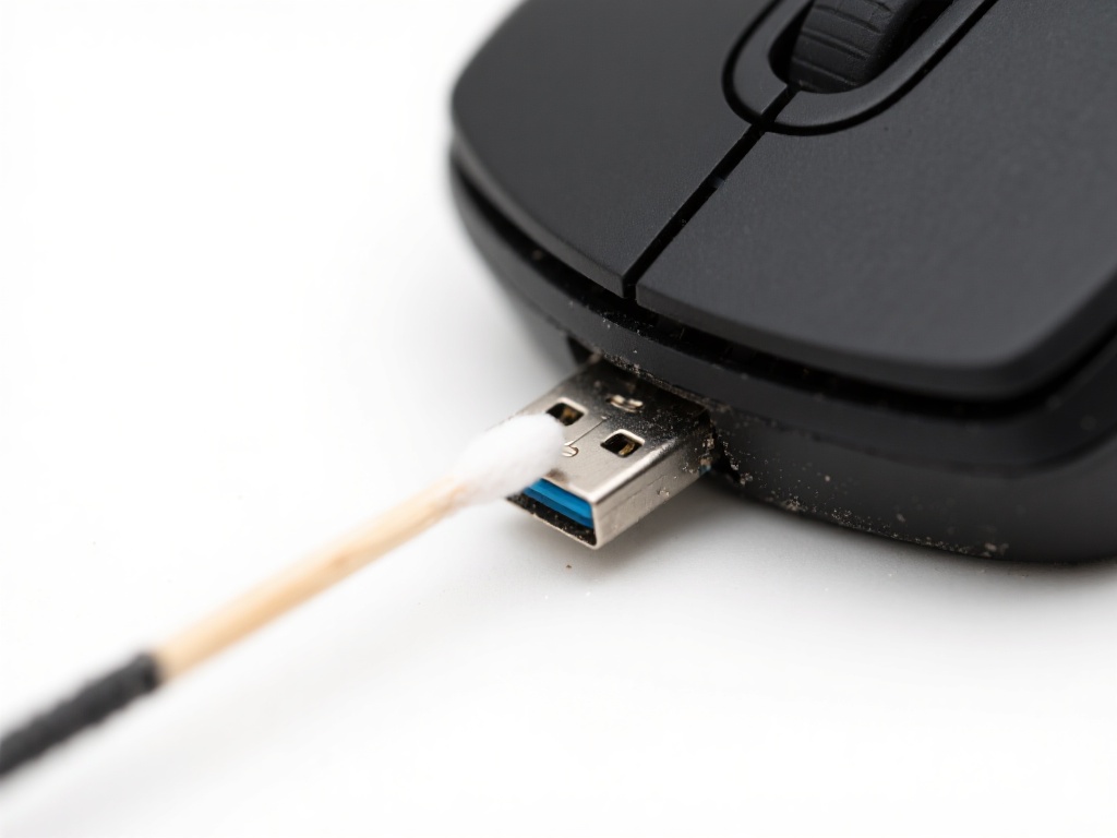 清洁接口：鼠标接口或电脑的USB端口可能因为灰尘堆