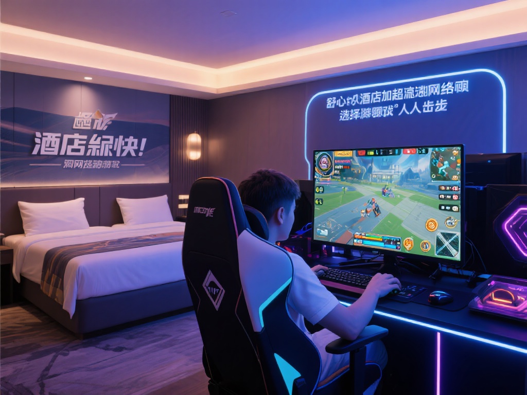 更贴心的是，酒店采用了超高速网络接入，解决了游戏过